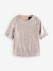 Gold Champagne Sequin T-Shirt - Image 6 of 8