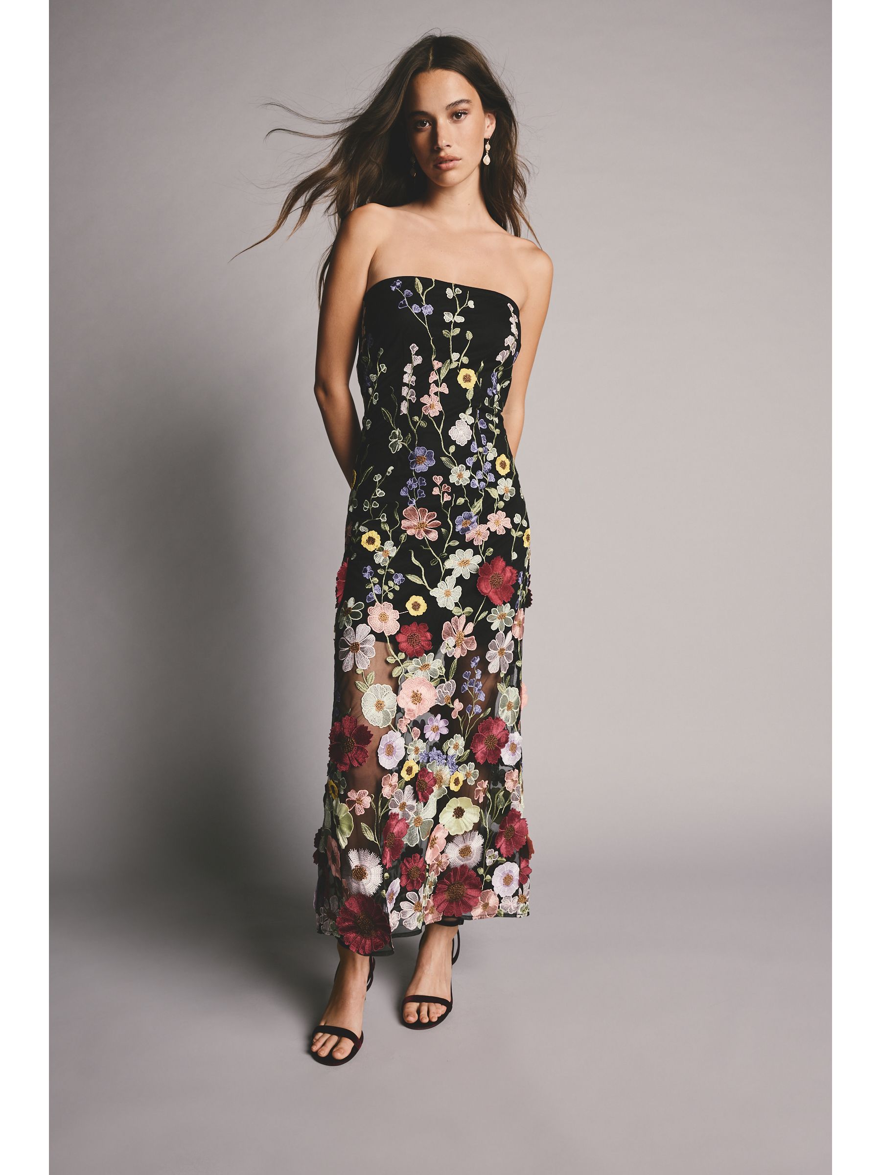 3d floral maxi dress outlet
