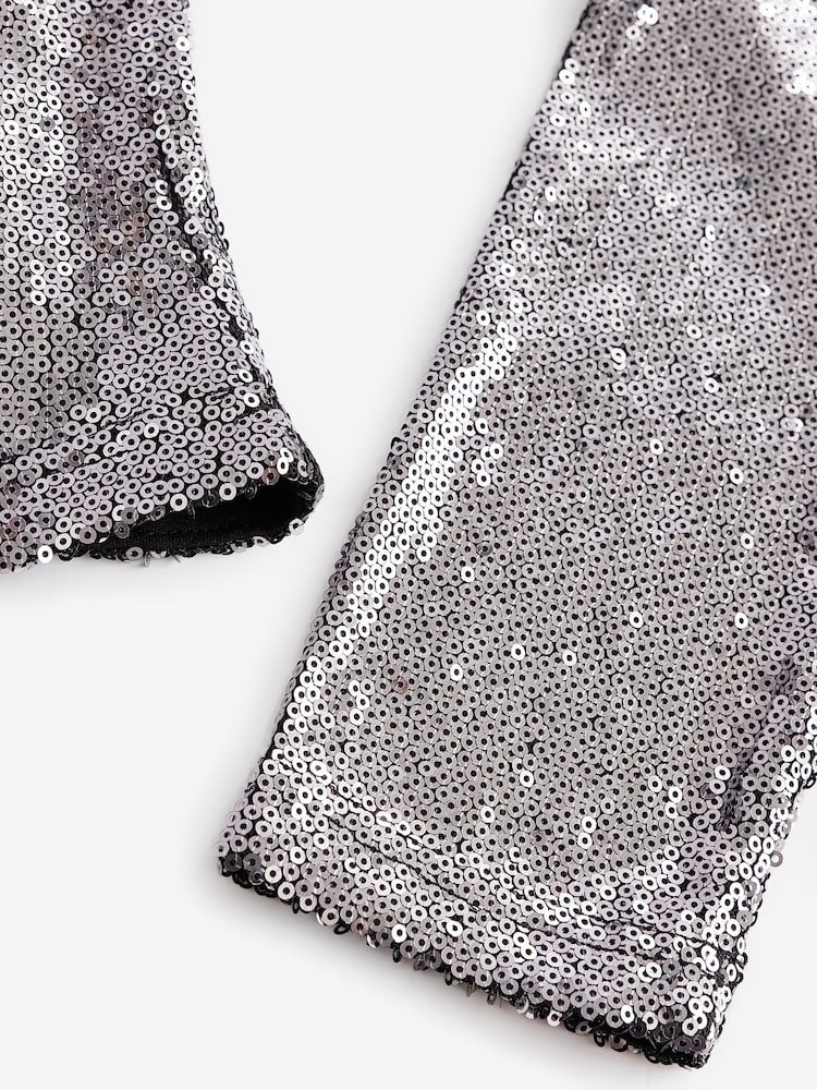 Grey Sequin Bardot Top - Image 8 of 8