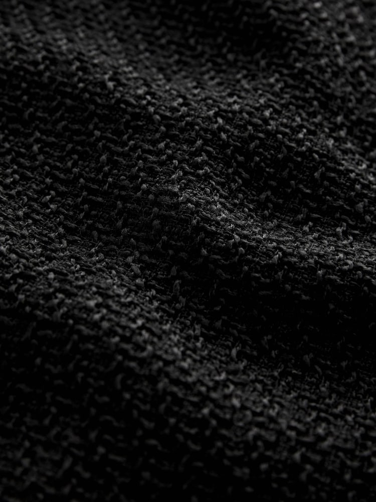 Black Boucle Embellished Collar Mini Dress - Image 5 of 5