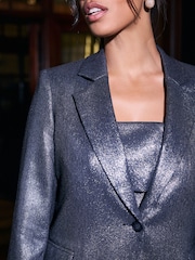 Grey Rochelle Metallic Sparkle Blazer - Image 11 of 15
