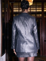 Grey Rochelle Metallic Sparkle Blazer - Image 2 of 15