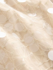 Cream Rochelle Square Neck Sequin Mini Dress - Image 7 of 8