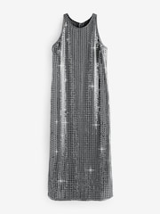Silver Sequin Racer Midi Dress - Image 6 of 8