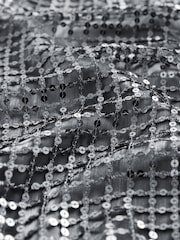 Silver Sequin Racer Midi Dress - Image 8 of 8