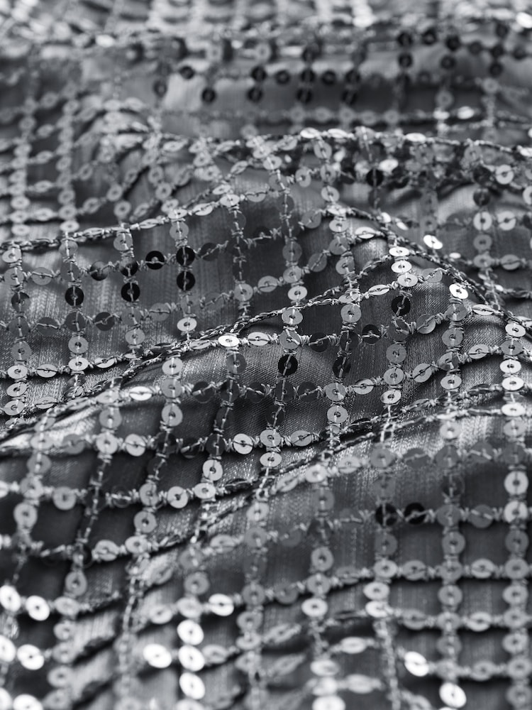 Silver Sequin Racer Midi Dress - Image 8 of 8