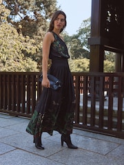 Черный - Коллекция Kew Collection атлас на одно плечо платья - Image 1 of 6