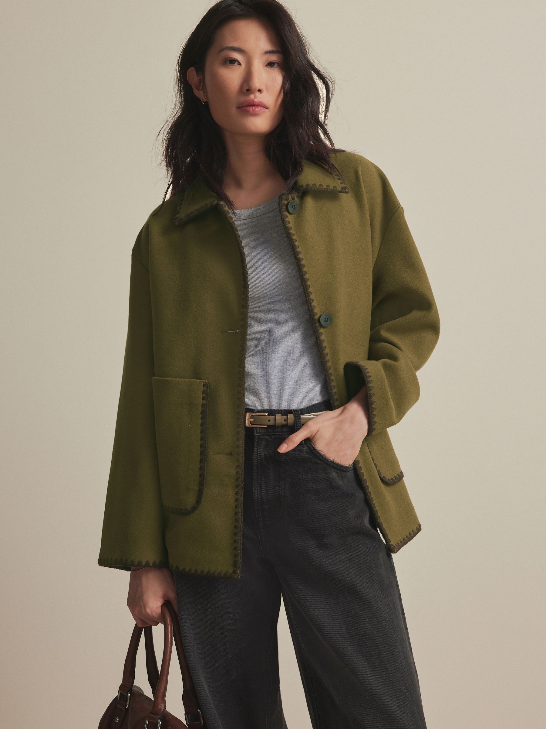 Olive green wool coat womens new arrivals
