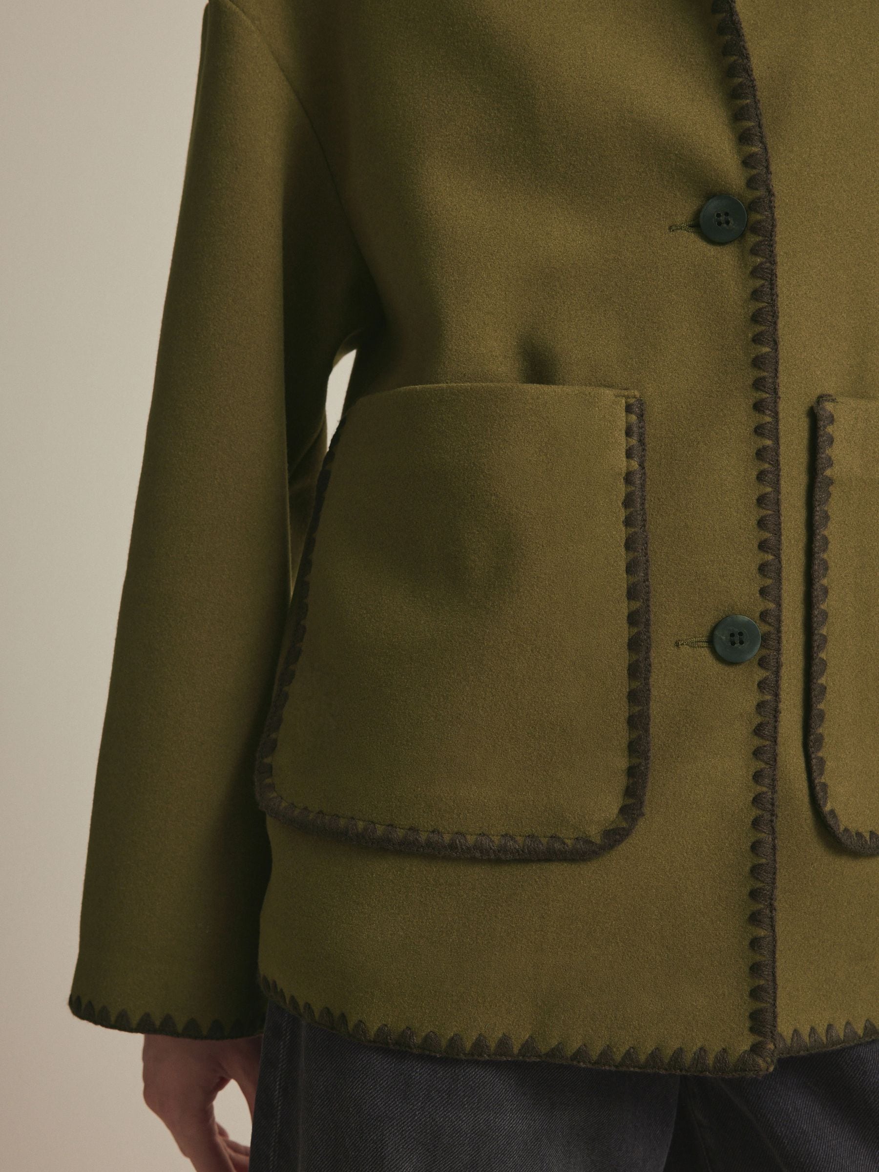 半額 50％OFFの通販 Green Olive Buy Embroidered USA Next from Jacket Stitch ジャケット・アウター
