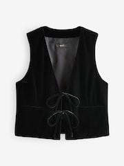 Black Velvet Tie Front Waistcoat - Image 6 of 8
