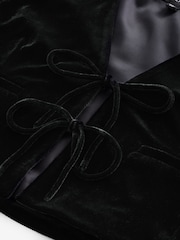 Black Velvet Tie Front Waistcoat - Image 8 of 8