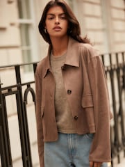 Brown Suedette Jacket - Image 1 of 8