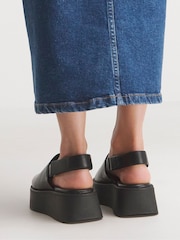 Simply Be Black Slingback Flatform Sandals in Wide Fit - Image 3 of 4