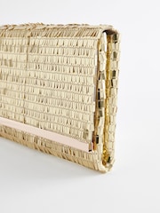 Gold Sequin Clutch Bag With Detachable Cross-Body Chain - Image 6 of 9