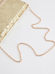 Gold Sequin Clutch Bag With Detachable Cross-Body Chain - Image 8 of 9