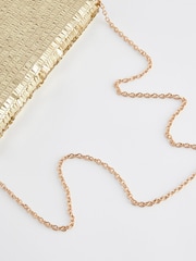 Gold Sequin Clutch Bag With Detachable Cross-Body Chain - Image 9 of 9