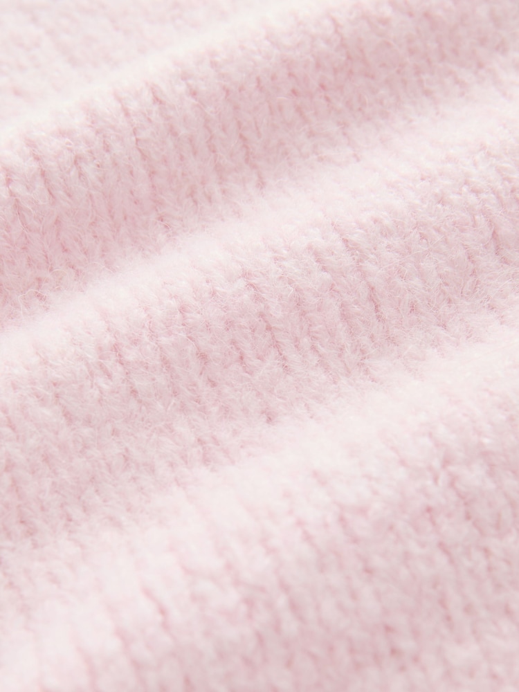 Pink Blush Soft Touch Bardot Off The Shoulder Knitted Jumper with Alpaca - Image 7 of 8