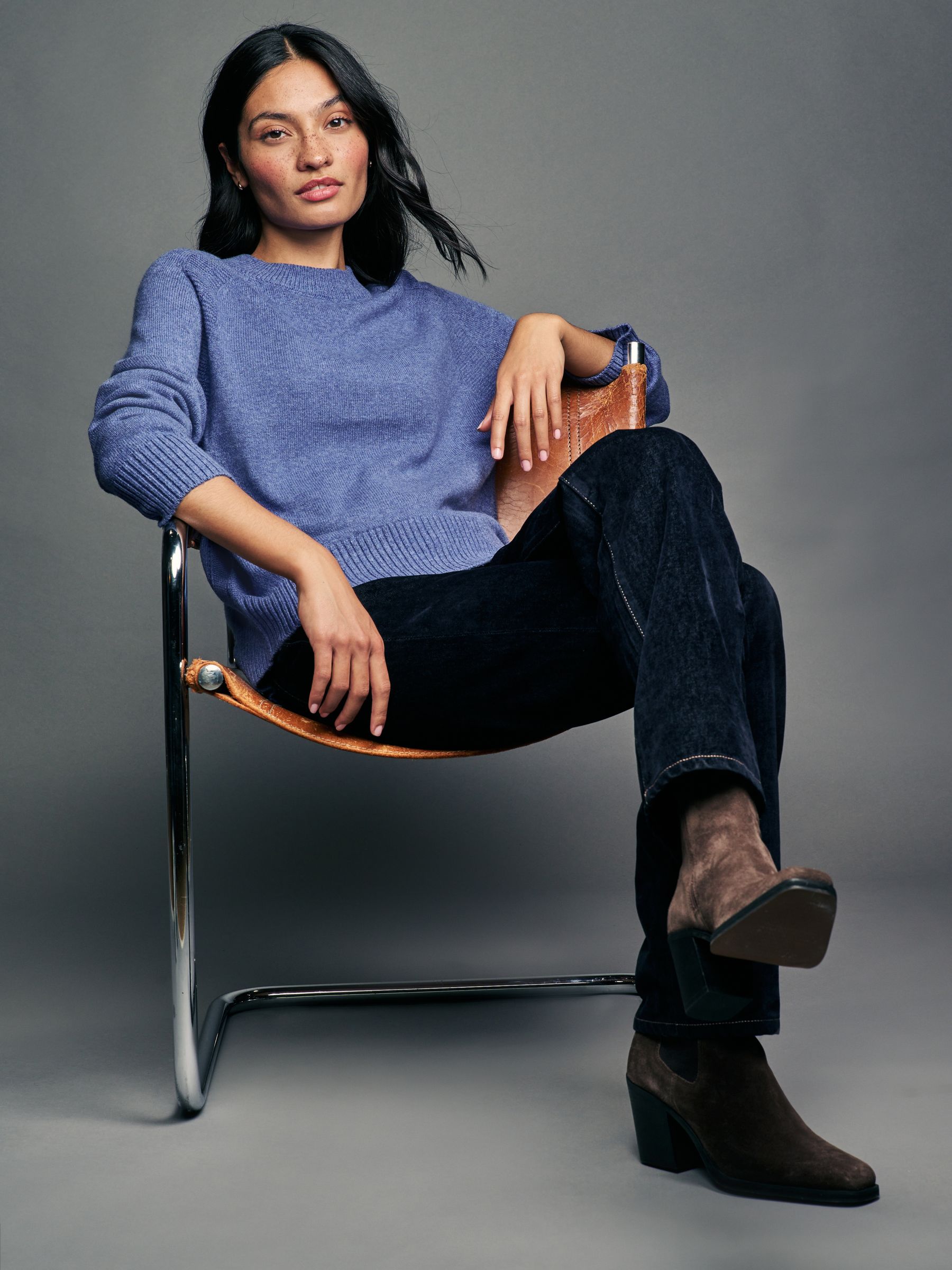 Buy Blue Premium 100% Lambswool Crew Neck Jumper from Next
