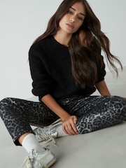 Black Soft Touch Bardot Off The Shoulder Knitted Jumper with Alpaca - Image 2 of 9