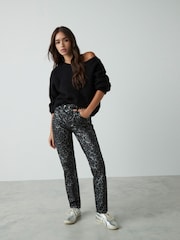 Black Soft Touch Bardot Off The Shoulder Knitted Jumper with Alpaca - Image 3 of 9