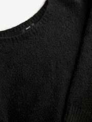 Black Soft Touch Bardot Off The Shoulder Knitted Jumper with Alpaca - Image 8 of 9