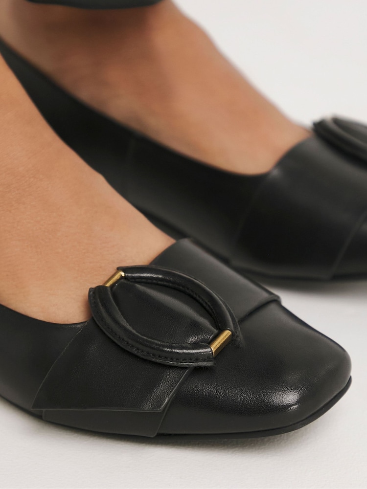 Anthology By JD Williams Black Leather Ballerinas In Wide Fit - Image 4 of 4 Anthology By JD Williams Black Leather Ballerinas In Wide Fit - Image 4 of 4