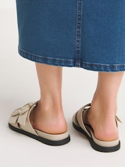 Anthology By JD Williams Natural Leather Slides in Wide Fit - Image 2 of 4
