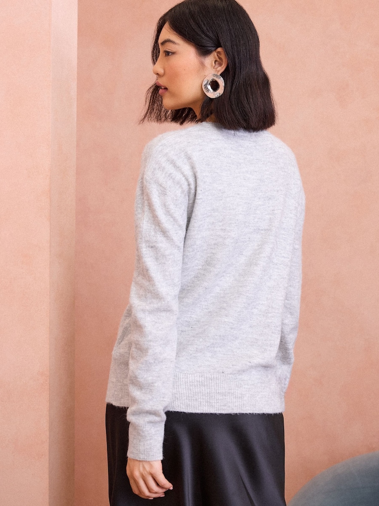 Love & Roses Grey Cosy Crew Neck Jumper - Image 4 of 4 Love & Roses Grey Cosy Crew Neck Jumper - Image 4 of 4