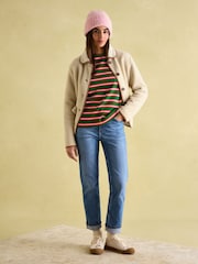 Joules Harbour Green/Pink Boat Neck Printed Top - Image 3 of 8