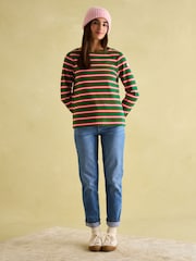 Joules Harbour Green/Pink Boat Neck Printed Top - Image 5 of 8