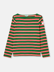 Joules Harbour Green/Pink Boat Neck Printed Top - Image 8 of 8