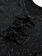 Black Sequin Embellished Sparkle Bow Back Knitted Jumper - Image 7 of 8