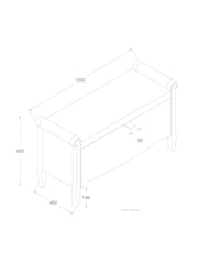 Contemporary Tweed Natural Stripe Josie Upholstered Storage Ottoman Blanket Box - Image 4 of 9