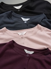 The Set Navy Blue/Black/Berry Red/Rose Pink 4 Pack Fine Knit Button Through Cardigans - Image 2 of 3