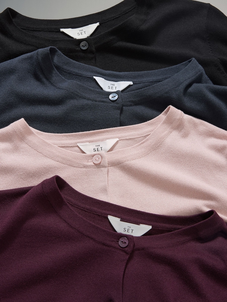 The Set 4 komplet Fine Knit z gumbi po celotni dolžini pletene jope - Slika 2 iz 3 The Set 4 komplet Fine Knit z gumbi po celotni dolžini pletene jope - Slika 2 iz 3