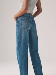 The Set Mid Blue/Washed Grey 2 Pack Denim Barrel Leg 100% Cotton Jeans - Image 5 of 6