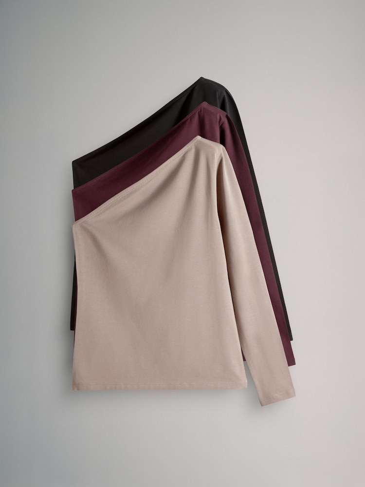 The Set 3er-Pack One-Shoulder-Langarmtops - Bild 2 von 13