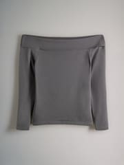 The Set Black/Cream/Graphite Grey 3 Pack Bardot Long Sleeve Tops - Image 10 of 12
