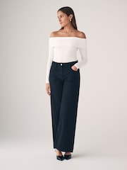 The Set Black/Cream/Graphite Grey 3 Pack Bardot Long Sleeve Tops - Image 5 of 12