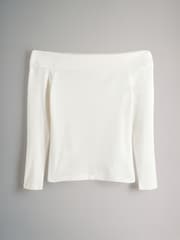 The Set Black/Cream/Graphite Grey 3 Pack Bardot Long Sleeve Tops - Image 9 of 12