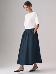 The Set Black/Taupe Brown 2 Pack Taffetta Full Midi Skirts - Image 2 of 7