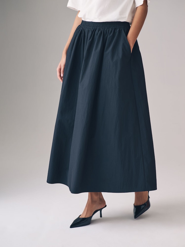 The Set Black/Taupe Brown 2 Pack Taffetta Full Midi Skirts - Image 3 of 7