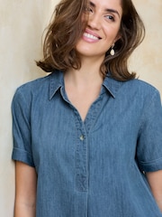 Cotton Traders Blue Denim Knee Length Dress - Image 4 of 4