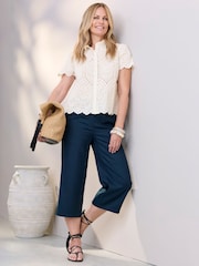 Cotton Traders White Broderie Blouse - Image 2 of 4