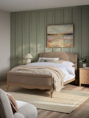 Relaxed Chenille Light Natural With Footend Josie Bed Frame - Image 1 of 7