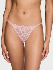 Victoria's Secret Chalk Rose Pink G String Twinkle Strap Knickers - Image 1 of 4
