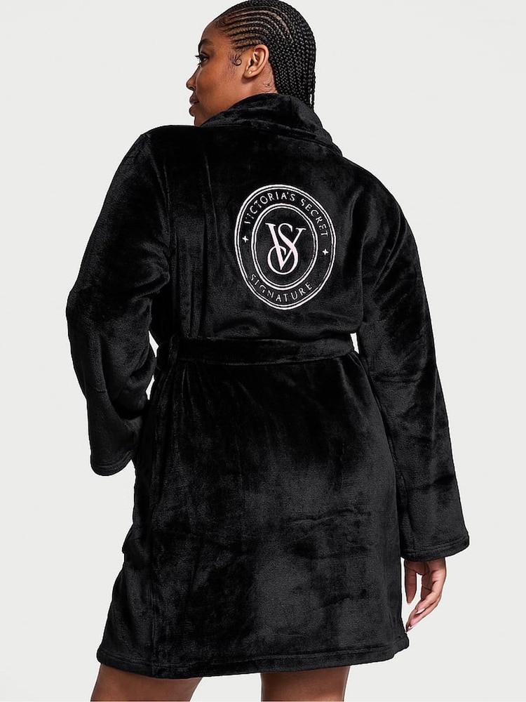 Victoria's Secret Black Cosy Short Dressing Gown - Image 2 of 3