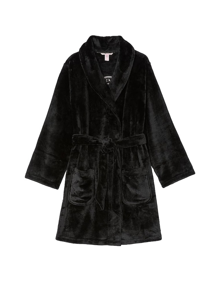 Victoria's Secret Black Cosy Short Dressing Gown - Image 3 of 3