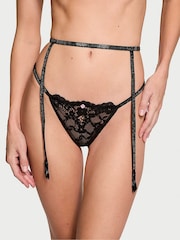 Victoria's Secret Black Twinkle Strap Suspenders - Image 1 of 4