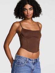 Victoria's Secret PINK Ganache Nude Soft Stretch Corset Top - Image 1 of 3